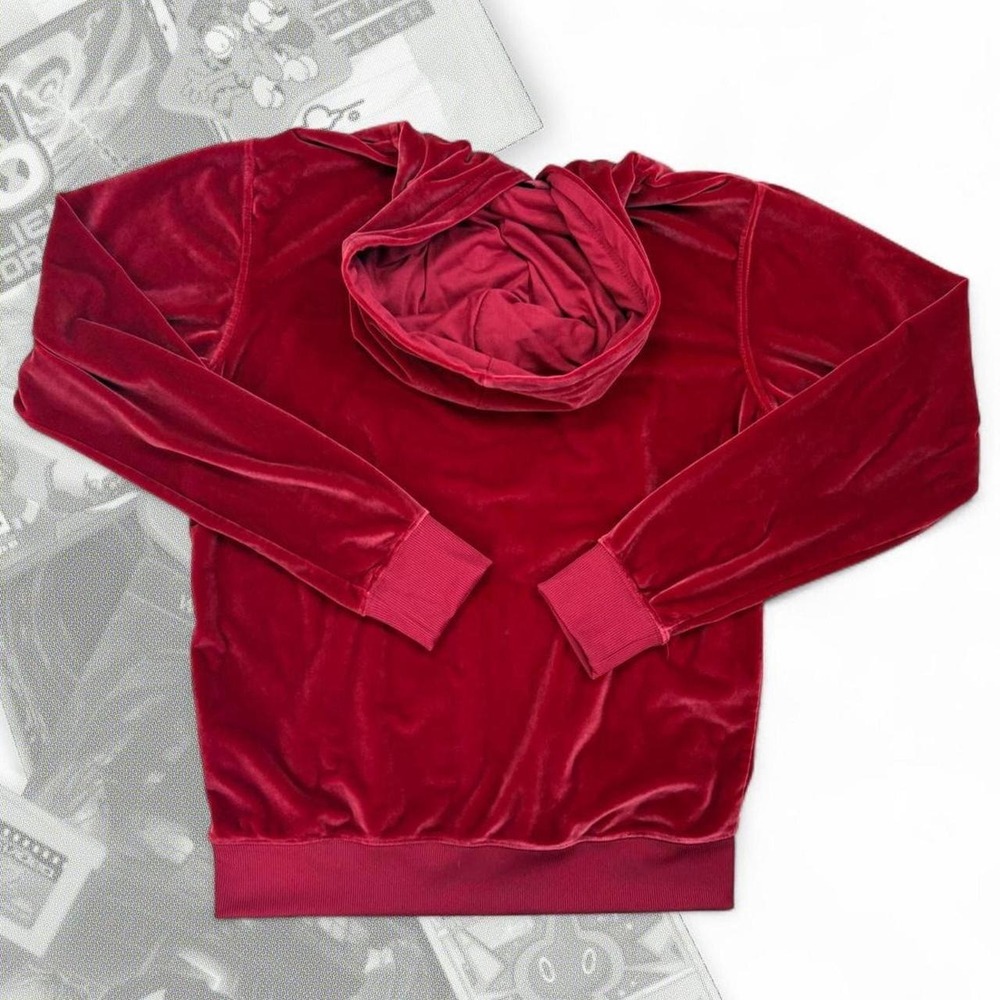 True Religion Red Graphic Soft Juicy Couture type velour Pullover Hoodie - Picture 5 of 5